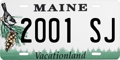 ME license plate 2001SJ