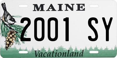 ME license plate 2001SY