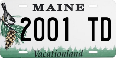 ME license plate 2001TD