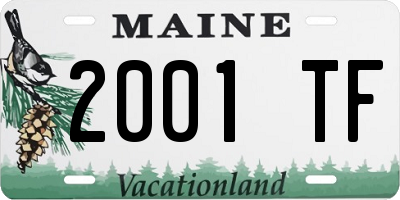 ME license plate 2001TF
