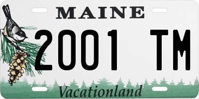 ME license plate 2001TM