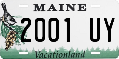 ME license plate 2001UY