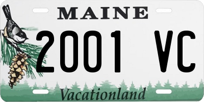 ME license plate 2001VC