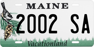 ME license plate 2002SA