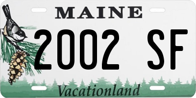 ME license plate 2002SF