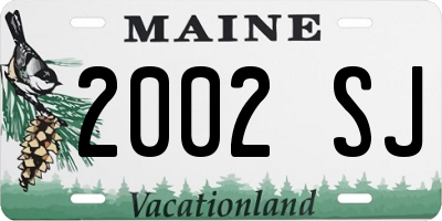 ME license plate 2002SJ