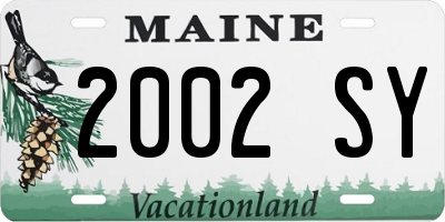 ME license plate 2002SY