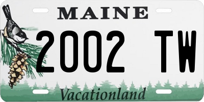 ME license plate 2002TW