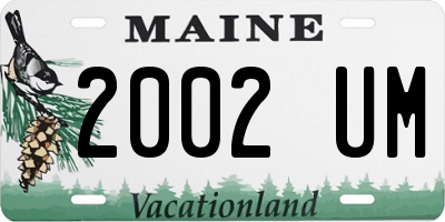 ME license plate 2002UM