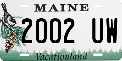 ME license plate 2002UW