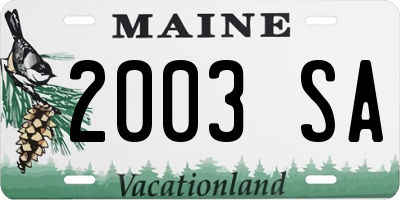 ME license plate 2003SA