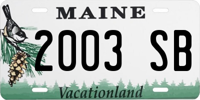 ME license plate 2003SB