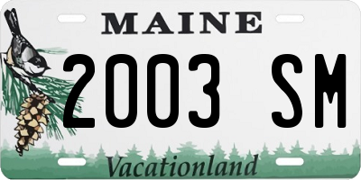 ME license plate 2003SM