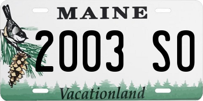 ME license plate 2003SO