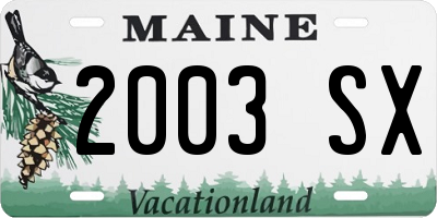 ME license plate 2003SX