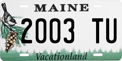 ME license plate 2003TU