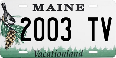 ME license plate 2003TV