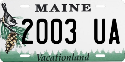 ME license plate 2003UA