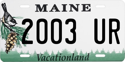 ME license plate 2003UR