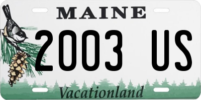 ME license plate 2003US