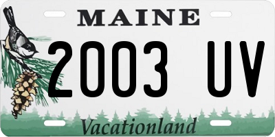 ME license plate 2003UV