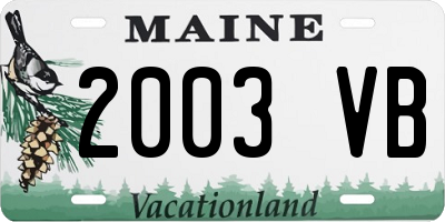 ME license plate 2003VB