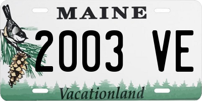 ME license plate 2003VE