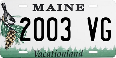 ME license plate 2003VG