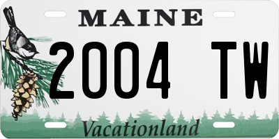 ME license plate 2004TW