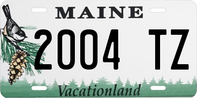 ME license plate 2004TZ
