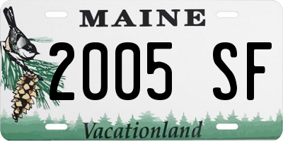 ME license plate 2005SF