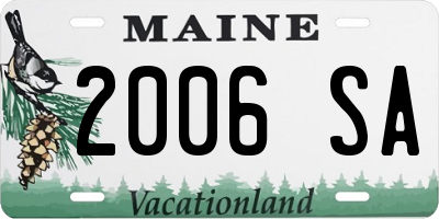 ME license plate 2006SA