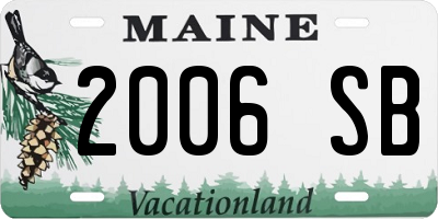 ME license plate 2006SB