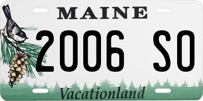 ME license plate 2006SO
