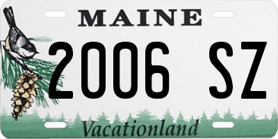 ME license plate 2006SZ