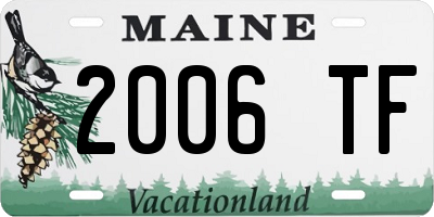 ME license plate 2006TF