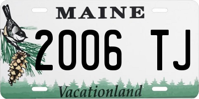 ME license plate 2006TJ