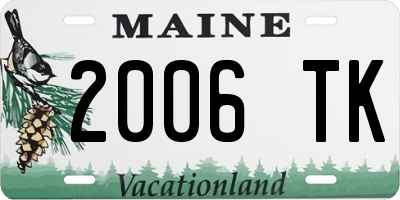 ME license plate 2006TK