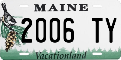 ME license plate 2006TY