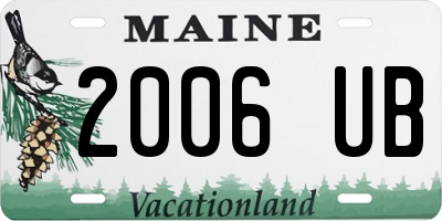 ME license plate 2006UB