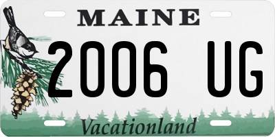 ME license plate 2006UG