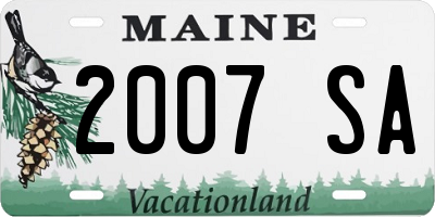 ME license plate 2007SA