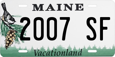 ME license plate 2007SF