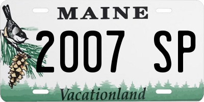 ME license plate 2007SP