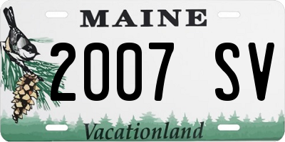 ME license plate 2007SV