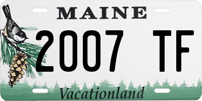 ME license plate 2007TF