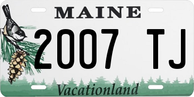 ME license plate 2007TJ