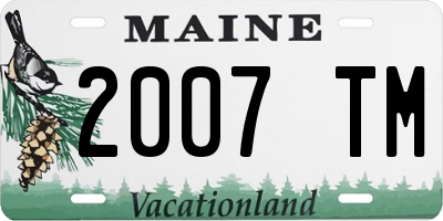 ME license plate 2007TM