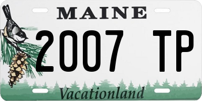 ME license plate 2007TP