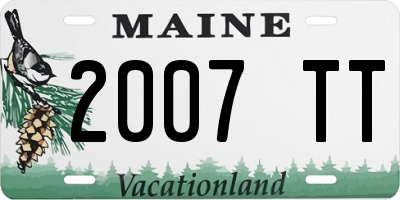 ME license plate 2007TT